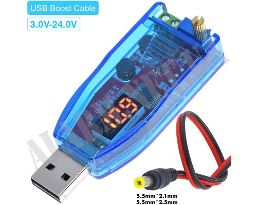 Модуль - Перетворювач: USB 5V TO DC 3...24V RED